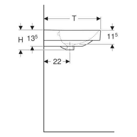 Geberit SMYLE SQUARE umywalka meblowa 60x48cm