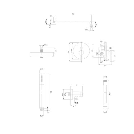 Omnires Y system prysznicowy podtynkowy czarny