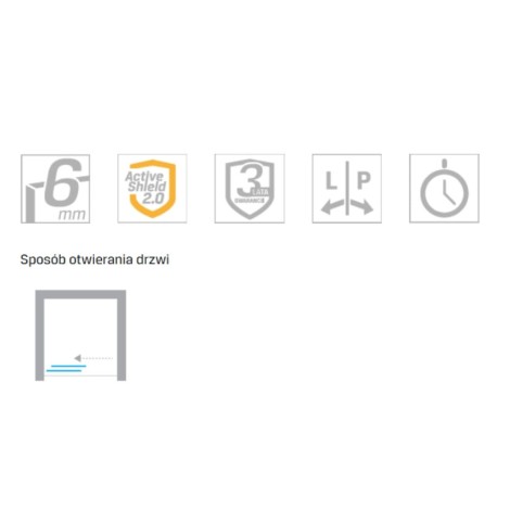 New Trendy New Corrina drzwi wnękowe przesuwne 100*195 chrom.