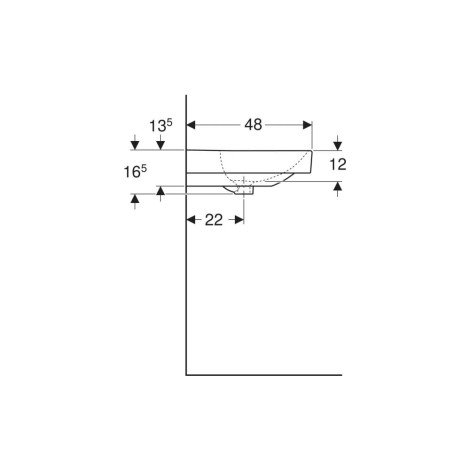 Geberit Smyle Square umywalka meblowa z dwoma otworami na baterię 90x48cm