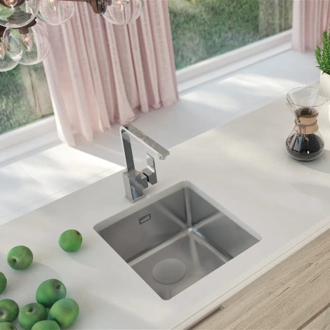 Deante Egeria zlewozmywak stalowy 1-komorowy 49x44  stal szczotkowana.