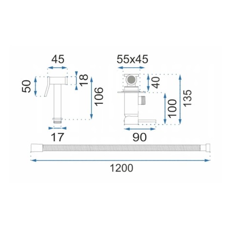 REA FENIX bateria bidetowa, chrom