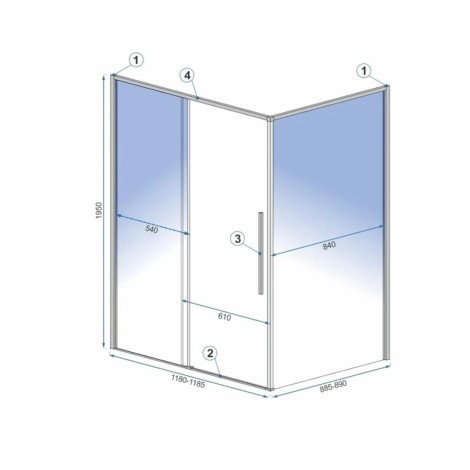 Rea Solar kabina prysznicowa 90x120 czarna