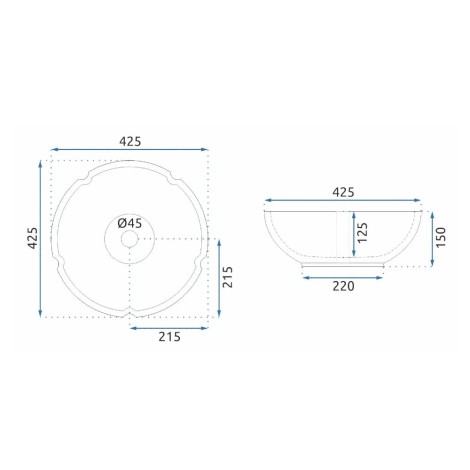Rea Marina umywalka nablatowa okrągła blue