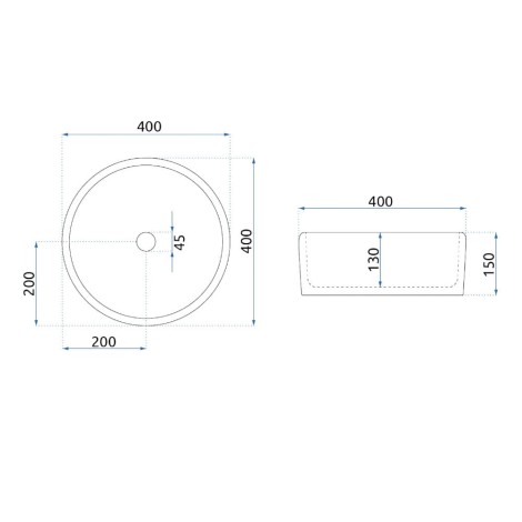 Rea Florisa umywalka nablatowa wzorzysta okragła