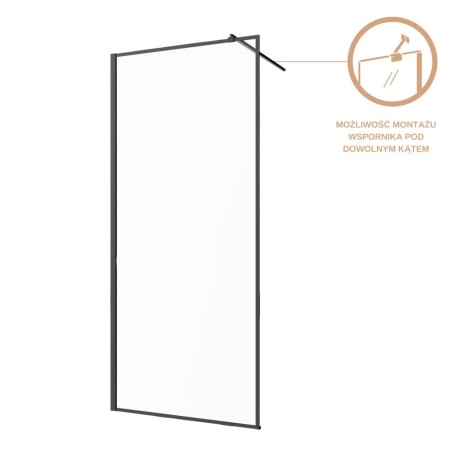 Invena kabina Walk-in II 1100x2000 mm profil czarny