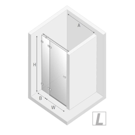 New Trendy Avexa drzwi wnękowe  lewe gold brushed 90x200 cm