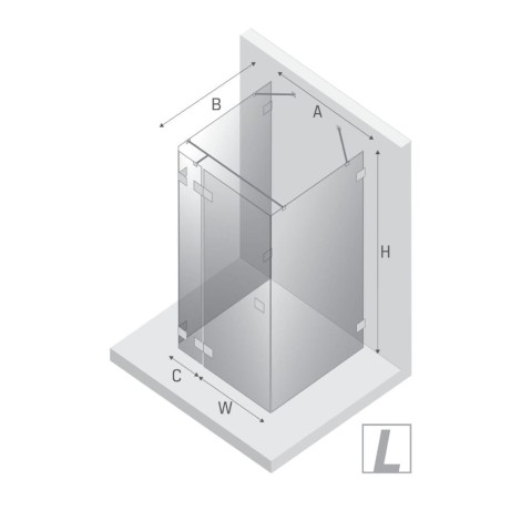 New Trendy Avexa gold shine przyścienna lewa 100x90x200 cm -rys.tech.
