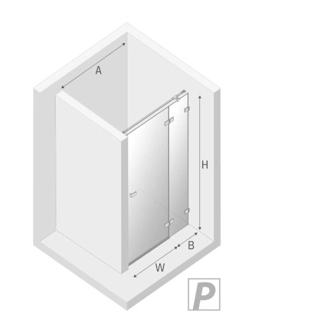 New Trendy Avexa gunmetal brushed drzwi wnękowe  prawe 100x200 cm-rys.tech.