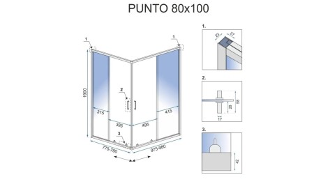 Rea Punto kabina prysznicowa 80x100 black