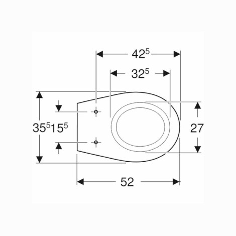Koło Rekord miska ustępowa wisząca - rysunek techniczny.