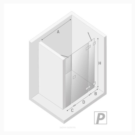 New Trendy Eventa drzwi wnękowe prawe uchylne 130x200 cm