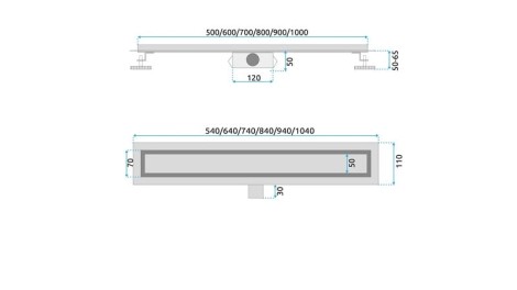 Rea Neox odpływ liniowy 50 czarny