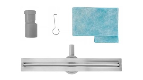 Rea Neox slim pro odpływ liniowy 80 stal szczotkowana