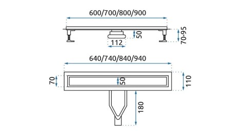 Rea Neox superflow odpływ liniowy 80 stal szczotkowana