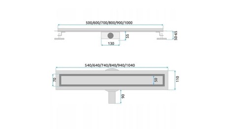 Rea Neox Pro odpływ linowy 800 stal szczotkowana