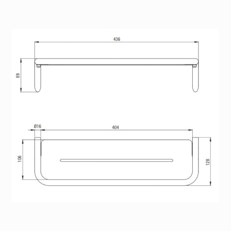 Deante Silia półka ścienna chrom