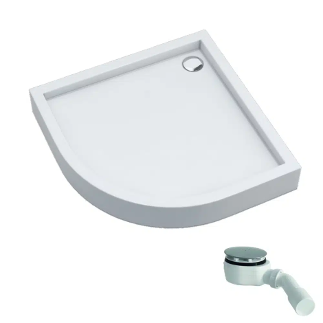 Schedpol Favory Plus white stone brodzik półokrągły 80x80cm