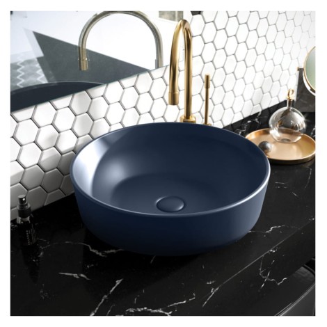 Elita Lorca umywalka nablatowa 42x42cm navy blue mat