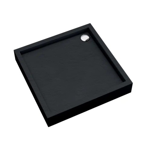Schedpol Medium black stone brodzik kwadratowy 90x90cm