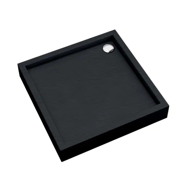 Schedpol Medium black stone brodzik kwadratowy 90x90cm