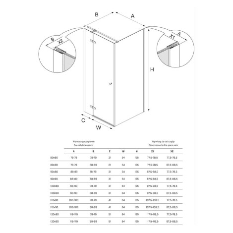 New Trendy Kalibra S Black kabina prostokątna 120x90x195cm