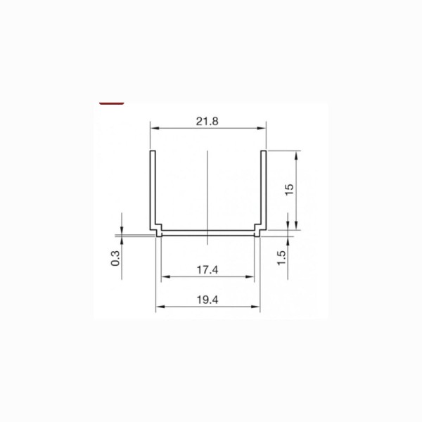 Roca Town profil poszerzający ścienny 200 cm - rysunek techniczny.