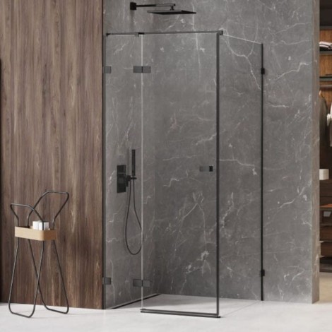 New Trendy Avexa Black kabina prostokątna lewa 120x80x200cm