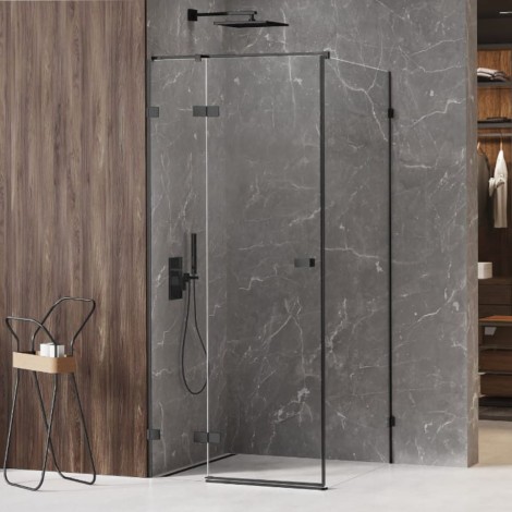New Trendy Avexa black kabina prostokątna lewa 100x90x200 cm
