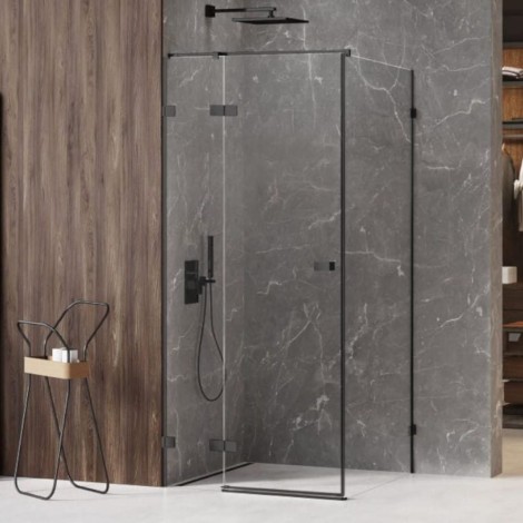 New Trendy Avexa Black kabina prostokątna lewa 110x70x200cm