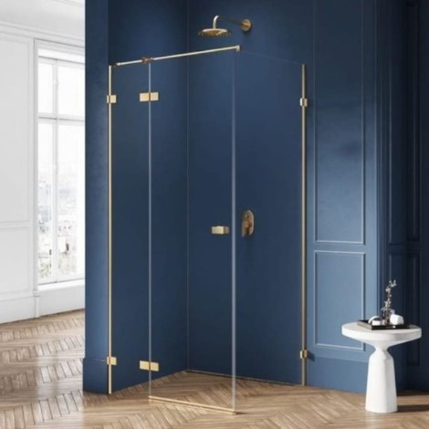 New Trendy Avexa Gold kabina prysznicowa prostokatna lewa 110x90x200cm