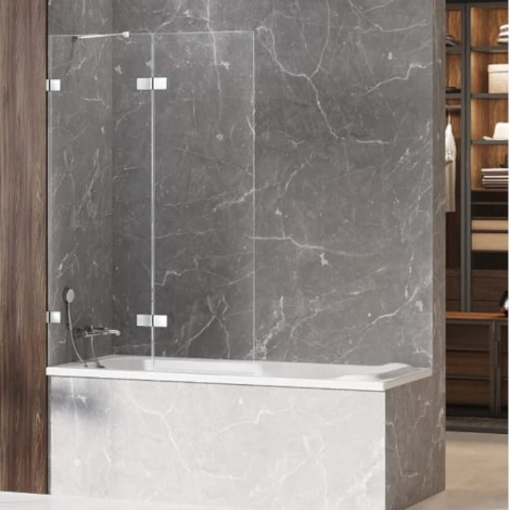 New Trendy Avexa chrom parawan nawannowy lewy 100x150 cm