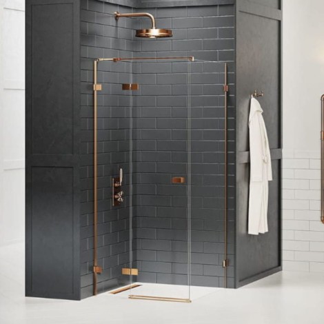New Trendy Avexa copper brushed kabina prostokątna lewa 90x110x200cm