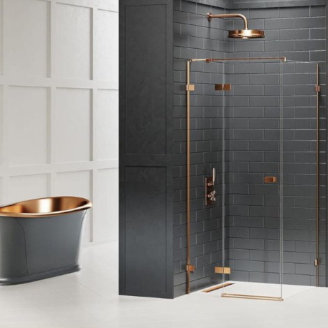 New Trendy Avexa copper brushed kabina prysznicowa lewa 100x110x200cm