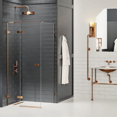 NEWTNew Trendy Avexa copper brushed kabina prysznicowa lewa 100x100x200cm