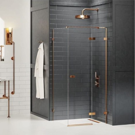 New Trendy Avexa copper brushed kabina prostokątna prawa 90x120x200cm
