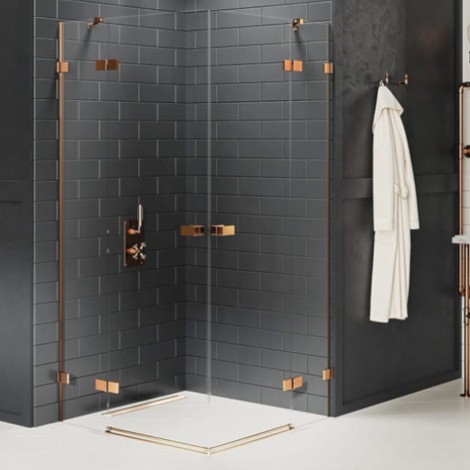 New Trendy Avexa kabina kwadratowa 2 drzwiowa copper brushed 90x90x200 cm