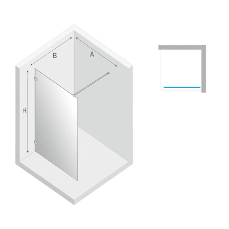 New Trendy Avexa kabina walk-in 110x200cm - dane techniczne