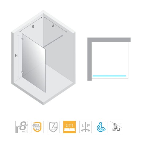 New Trendy Avexa copper walk-in 100x200cm - dane techniczne