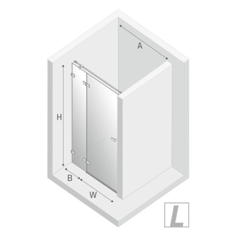 New Trendy Avexa copper brushed drzwi wnękowe lewe 140x200cm - rys.tech.