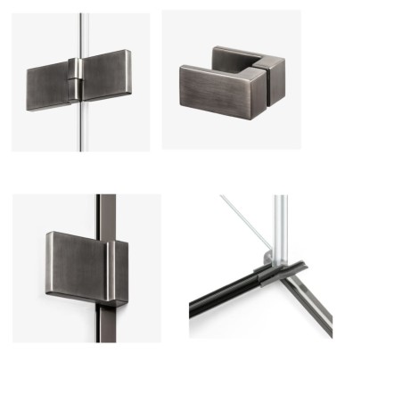 New Trendy Avexa kabina pięciokątna prawa gunmetal brushed 90x90x200