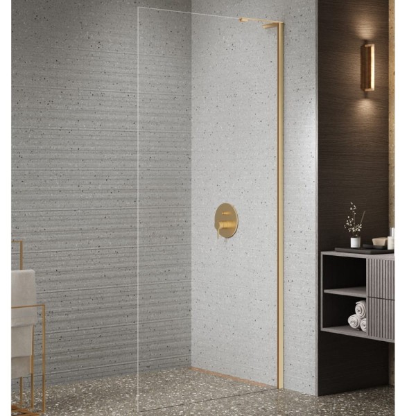 New Trendy Nesta kabina walk-in 1000x2000 mm wspornik kątowy gold brushed