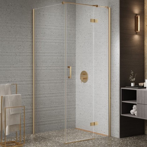 New Trendy Nesta kabina kwadratowa 1000x900x2000 mm gold brushed
