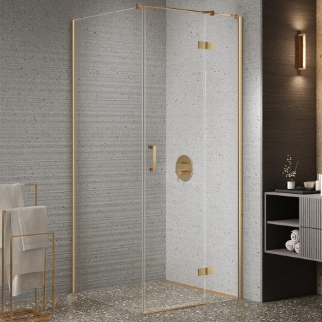 New Trendy Nesta kabina prostokątna 800x900x2000 mm gold brushed