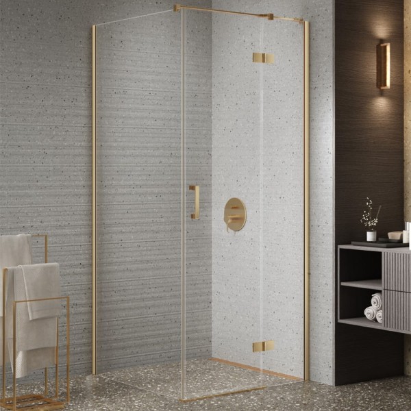 New Trendy Nesta kabina prostokątna 800x900x2000 mm gold brushed
