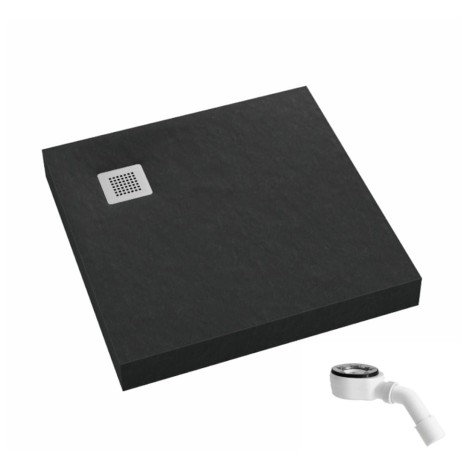 Schedpol New Horizons black stone brodzik kwadratowy 80x80cm