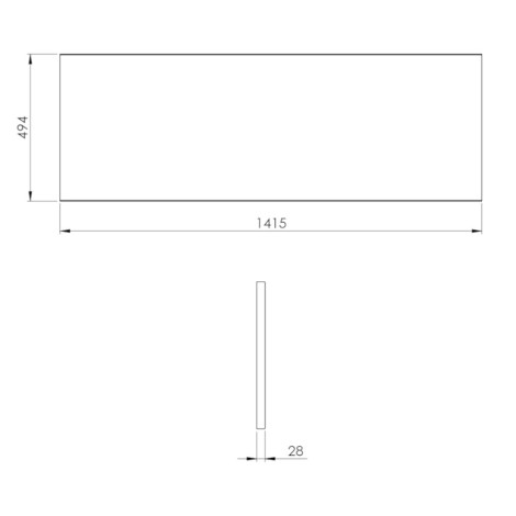 Elita blat meblowy 140 x 49,4 x 2,8 cm biały