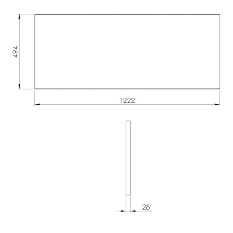Elita blat meblowy 120 x 49,4 x 2,8 cm biały