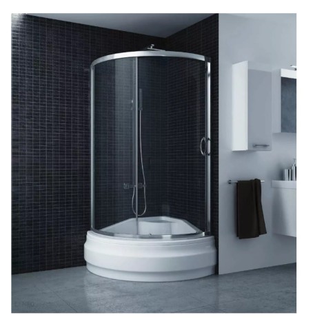 New Trendy Adora półokrągła kabina z brodzikiem chrom 90x90x200 cm
