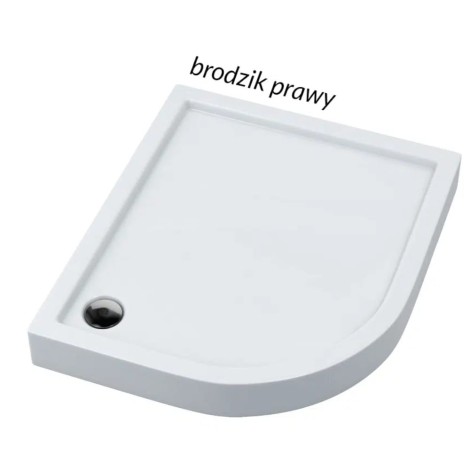 Schedpol Competia brodzik półokrągły asymetryczny prawy 80x100cm
